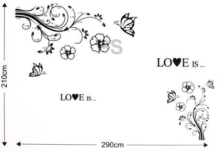 Syga Polyvinyl Chloride Black Flower Wall Stickers (Jm7227Ab)