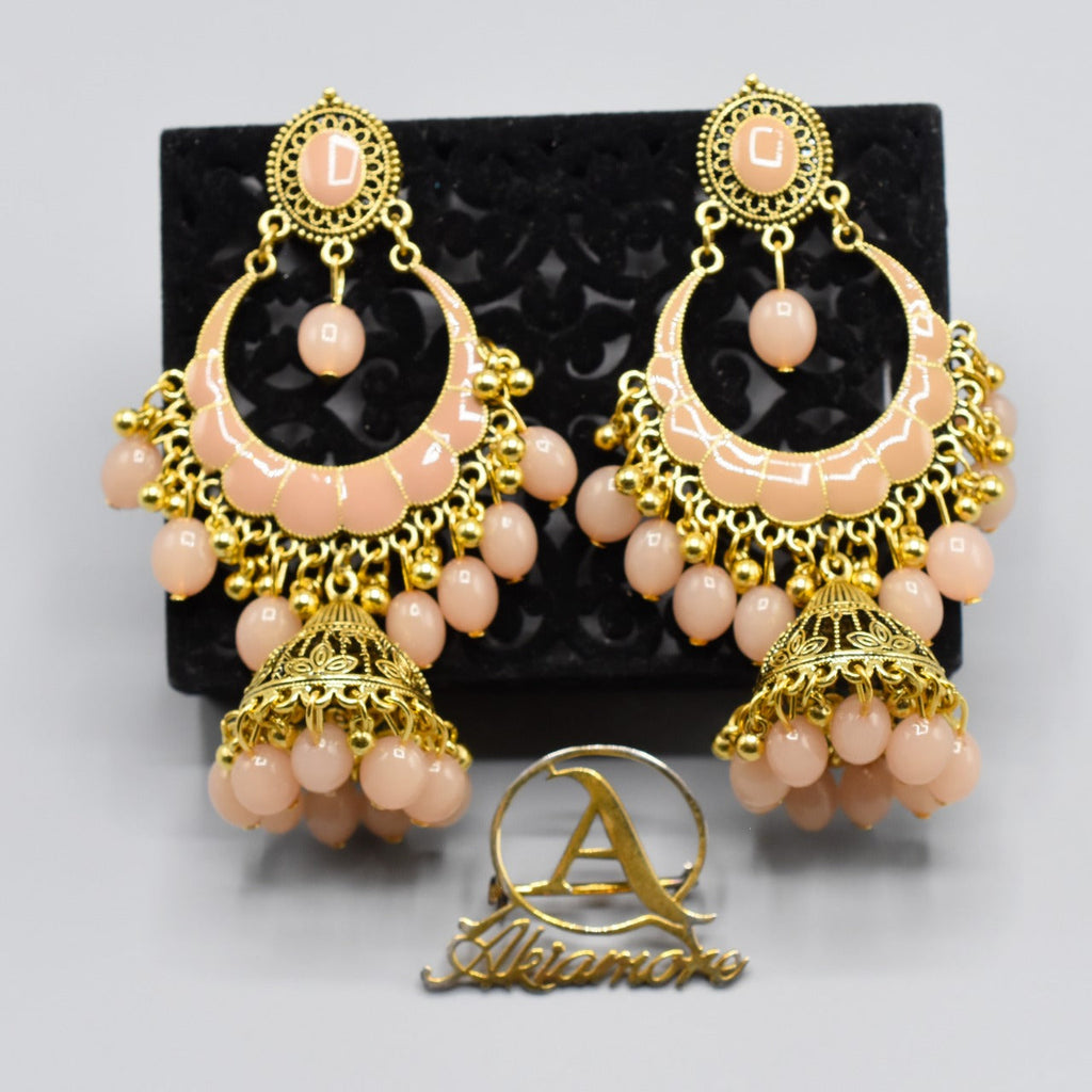 Afghani Beads Tassel Indian Jhumka Earrings For Women Bohemian Retro Gold Mirror  Tibetan Earrings Oorbellen