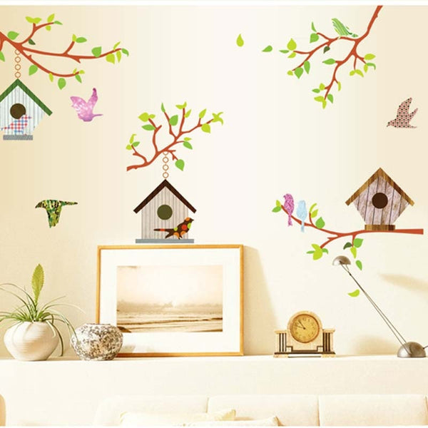 Birds nest on the branch wall sticker jm7203