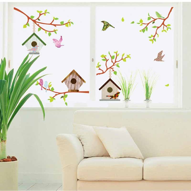 Birds nest on the branch wall sticker jm7203