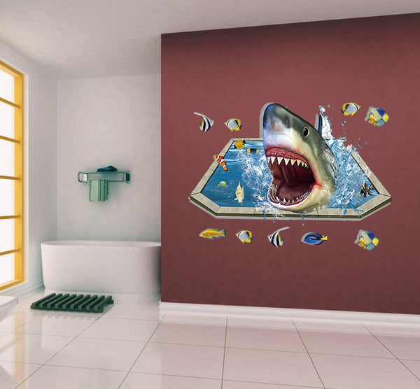 3D Creative Sharks Wall Stickers SK9023
