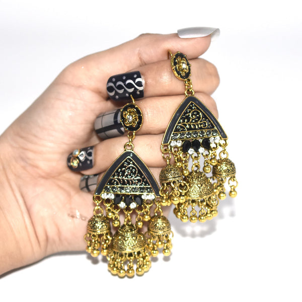 Antique Ethnic Indian Jhumka Women Retro Bell Long Tassel Earrings Metal Animal  Hollow Hangling Earrings Gypsy Jewelry egfrbkb9k-1