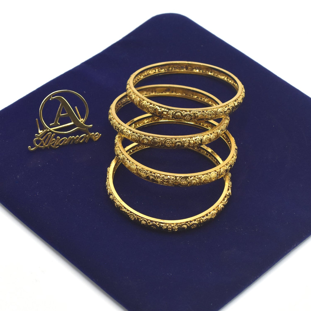 4pcs Ethiopian Jewelry Gold Color Bangles Dubai bl26gde1a-g