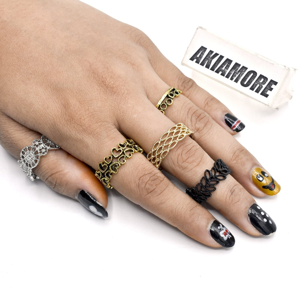 Gold Finger Rings Women | Gold Color Pearl Rings | Metal Pearl Rings Set |  Ring Set Gold - Rings - Aliexpress