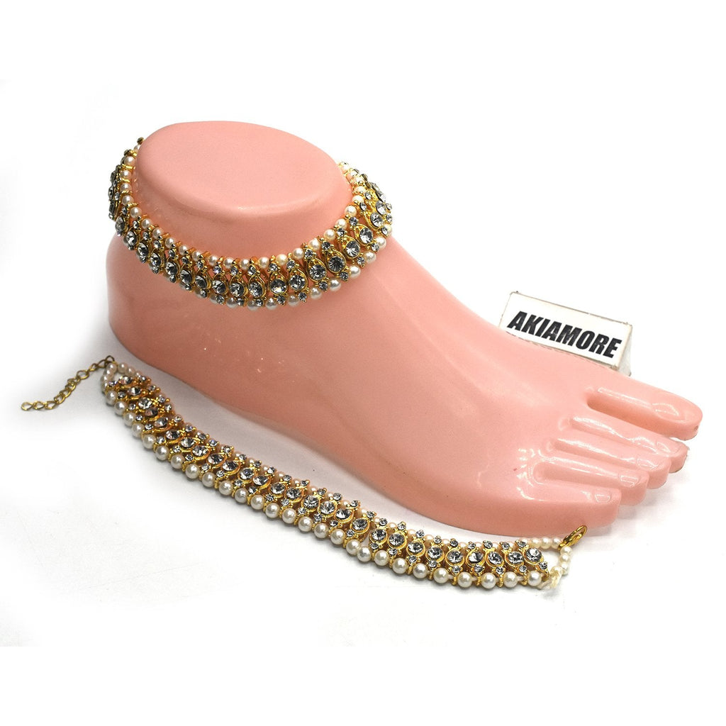 Women Fashion Golden Anklets Bracelet Lady Foot Pearl Alloy Vintage Ankle Anklets for Women Foot Jewelry plfrpda3a-6