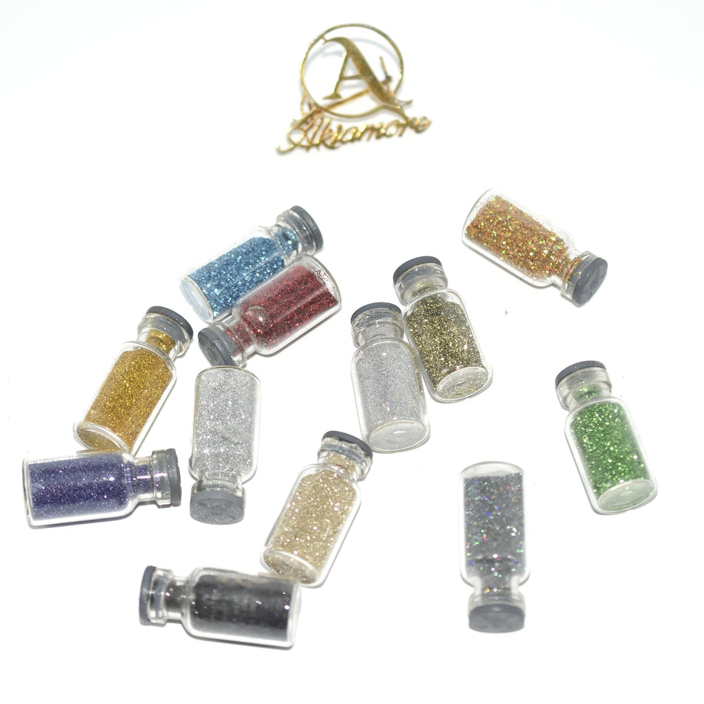 12 mini bottles of glitter fairy dust Assorted colours  ntfrmir2c-7