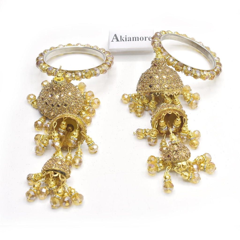 Buy Bindhani Women's Paisely Bahubali Jhumka Earrings With Latkan