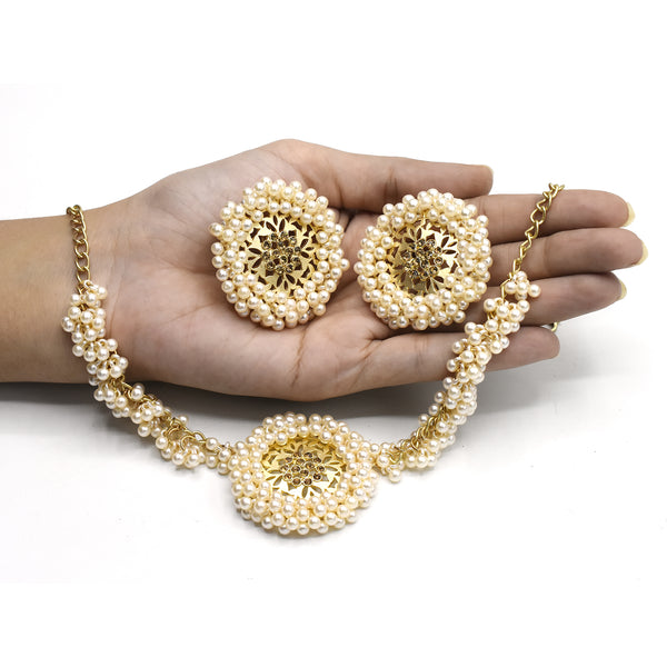 Sylish Jewelry Set For Women Kajra Necklace Earrings Pendant For Wedding Jewelry