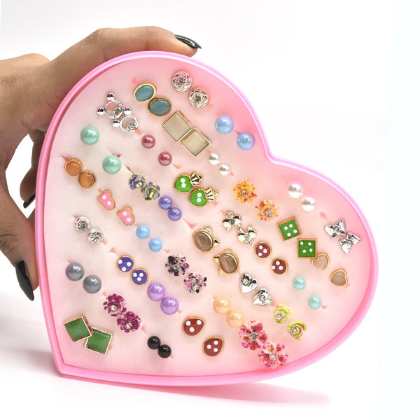 Multicolor Cryatal 36 Pairs Plastic Stud Earrings Set For Women Girl Wedding Christmas Gifts Jewelry egfrmib9e-6