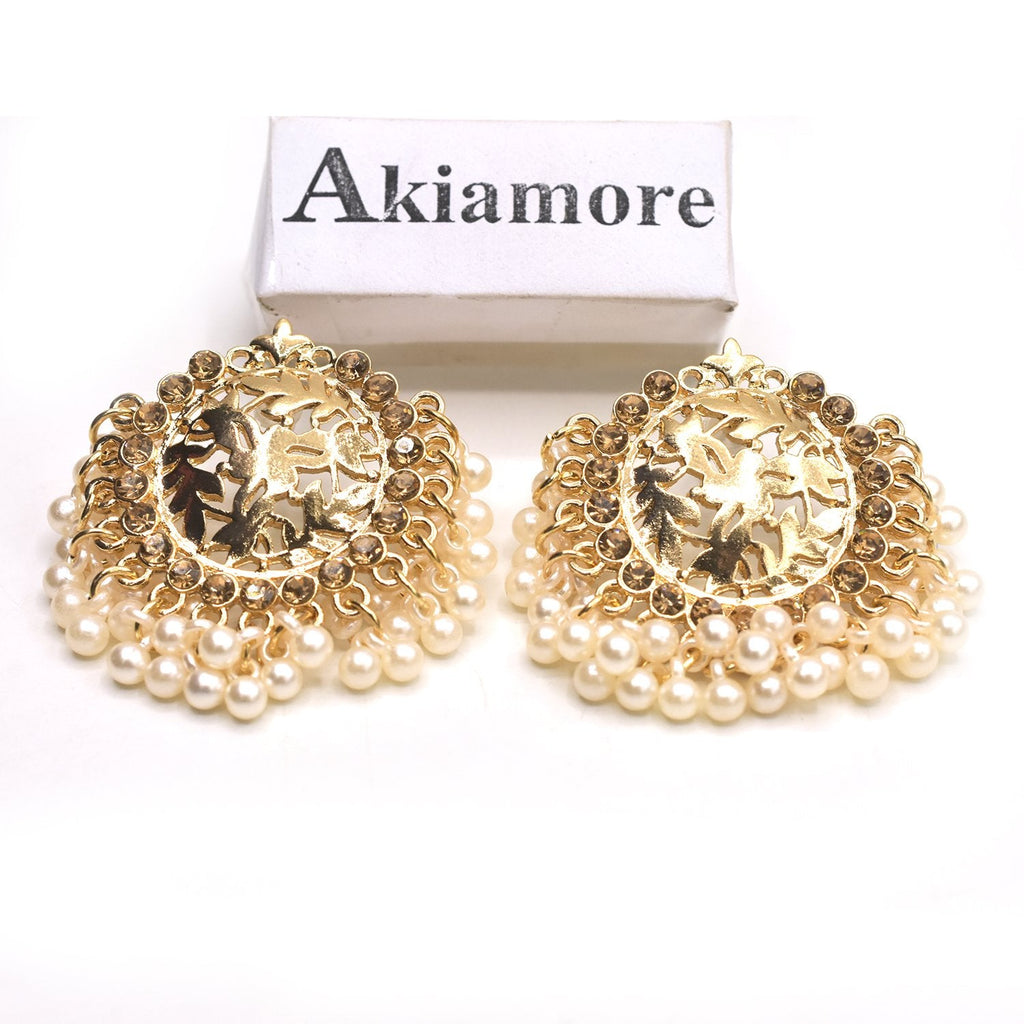 Fashion Boho Crystal Earrings For Women New Rhinestone Statement Pearl Drop Earrings egfrcrb1k-3
