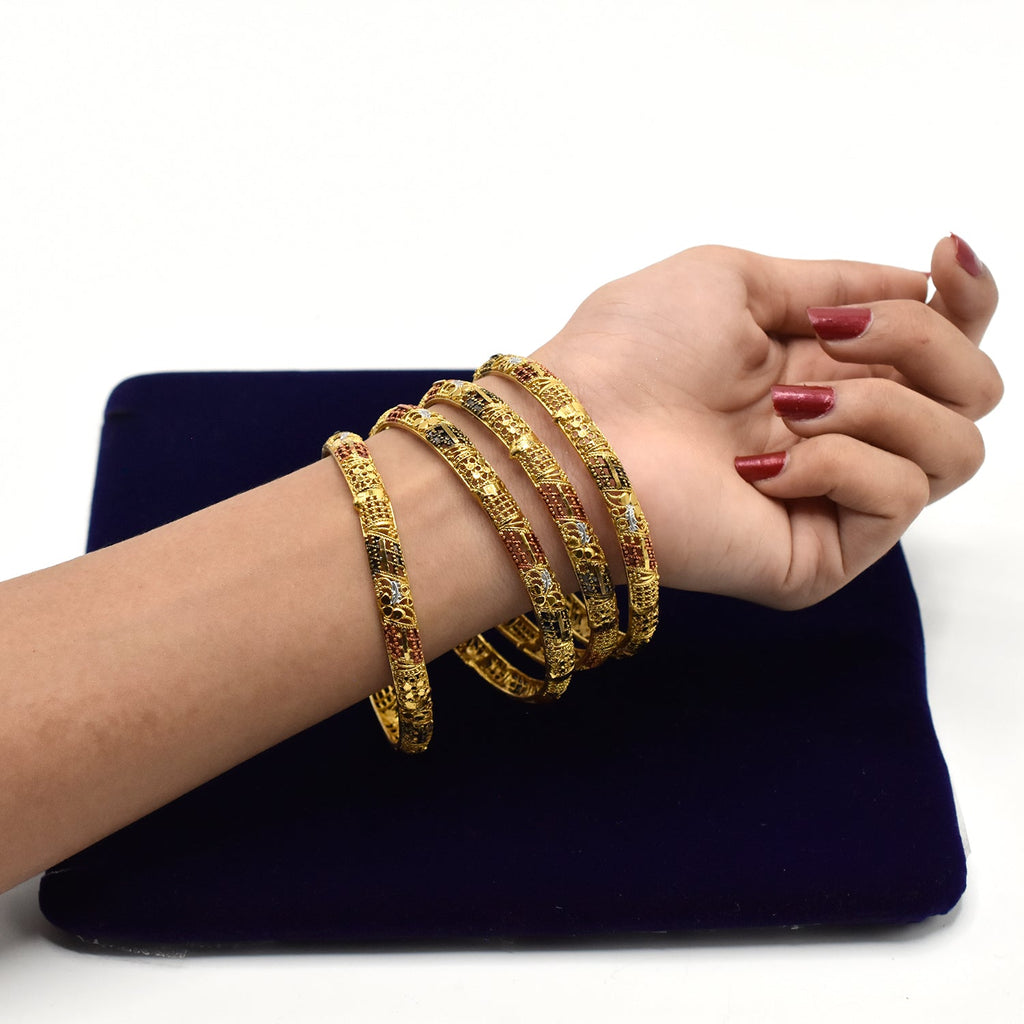 Bangles 4Pcs/Set Bracelet Ethiopian Gold Color Bangles For Women  Femme African Middle East Dubai Halloween Jewelry