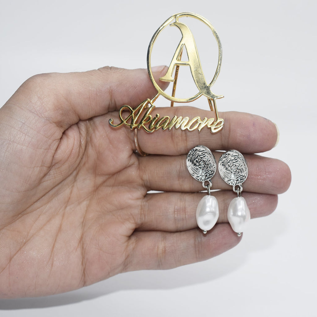 Stylish Earrings for Women Gold Metal White Baroque Pearl Earrings Jewelry Hot Selling egfrgdb5d-3