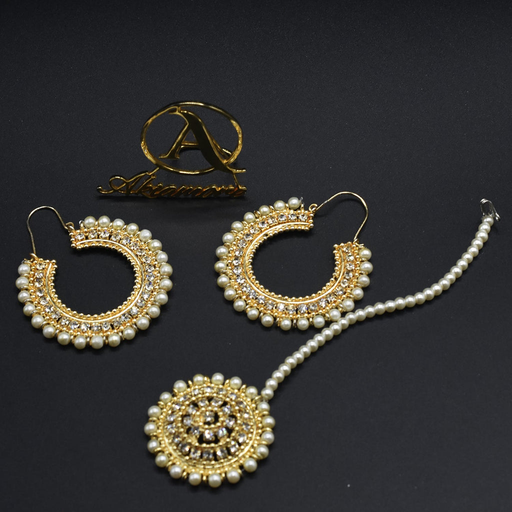 golden pearl earring with bindiya egfrpdb5a-7