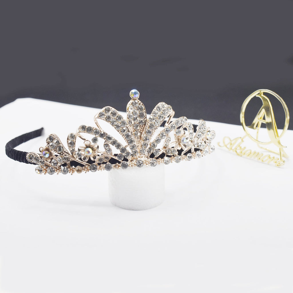 Retro Jewelry Headband Women Bridal Handmade Braided Golden Thin Hair Hoop Imitation Crystal Floral Pearl Wedding Crown cnfrgdd4c-1