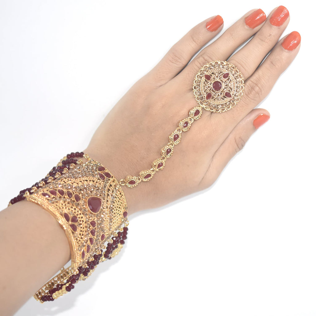 Yalice Rhinestone Finger Bracelet Ring Black Crystal India | Ubuy