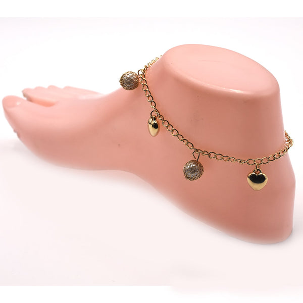 Bracelet gold color chain hanging Pearl beads btfrgda6j-1