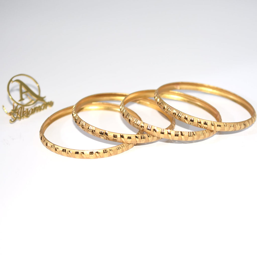 4pcs/lot Indian Bangles Gold color Bangle For Women Africa Jewelry Ethiopian Wedding Bride Jewelry Gift bl24gde1j-1