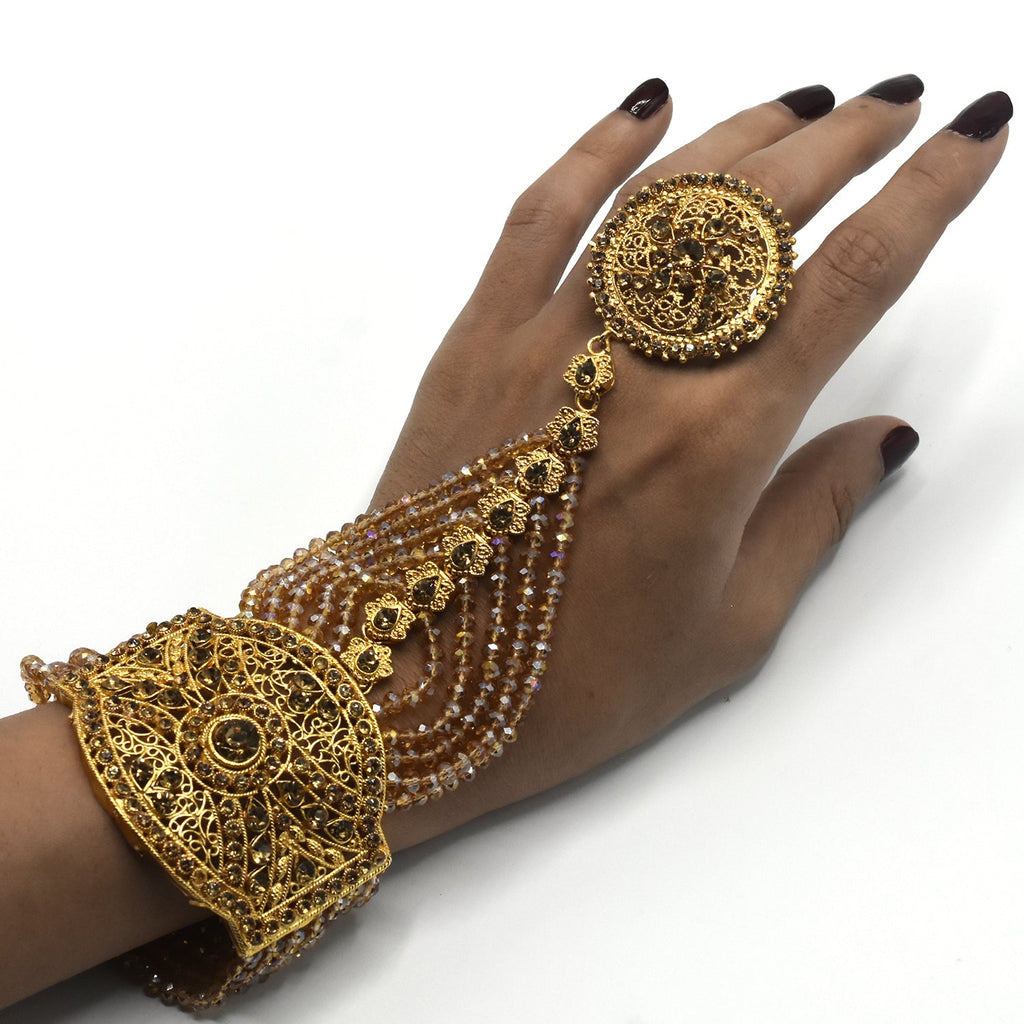 Buy Baal Finger Ring Bracelet for Bridal for Wedding Party Golden Pack of 1  at Amazon.in