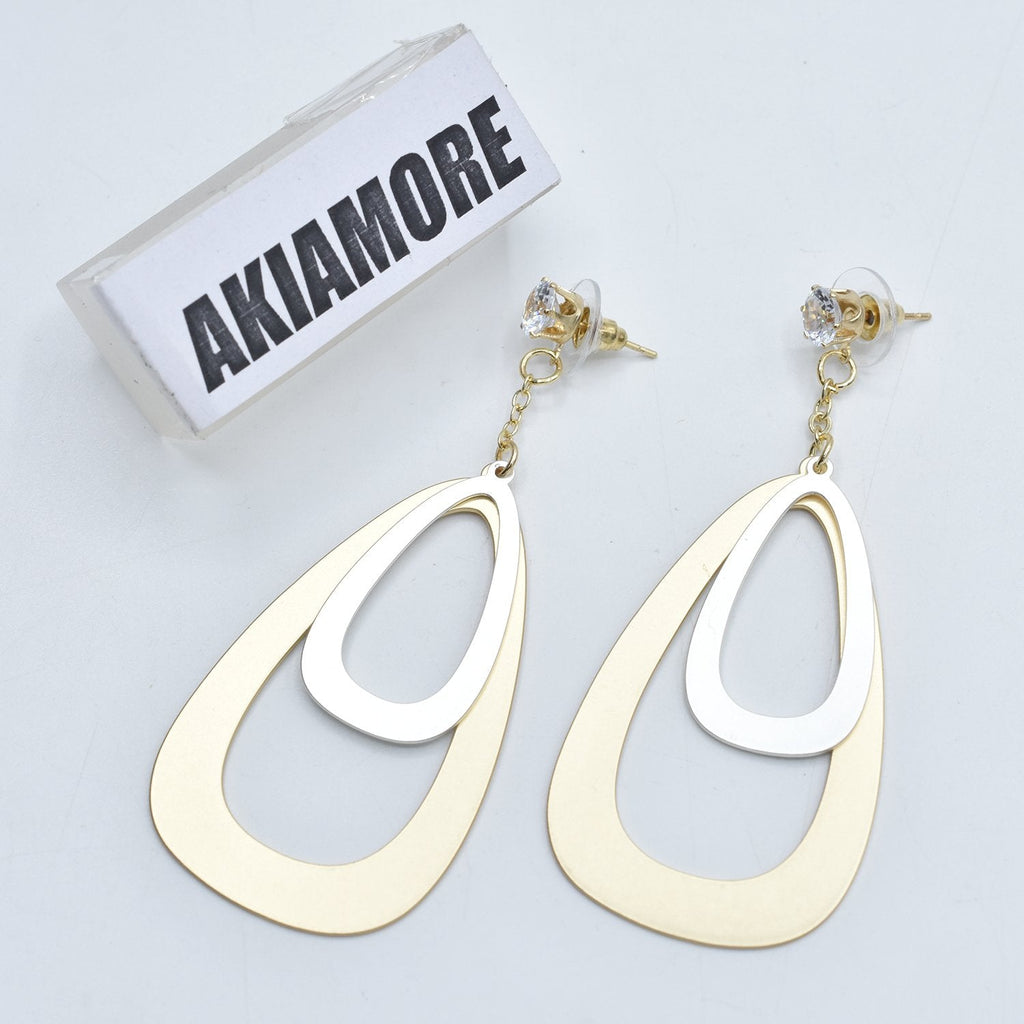 Fashion Jewelry Square Hoops Wooden Earrings Popular Gold  personality Style Drop Geometric Dangle Earrings For Woman egfrsdb2a-5