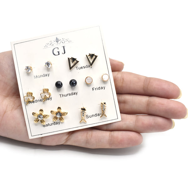 Pack of 7 New Fashion Simple Style Earring Set Women's  Jewelry Accessories