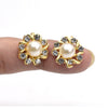 New Arrival Flower Spiral design Pearl Clip on Earrings for non pierced ears Jewelry egfrpdb4a-4