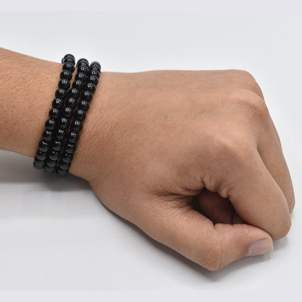 Black Bead Charm Bracelet For Men btfrbka4i-3