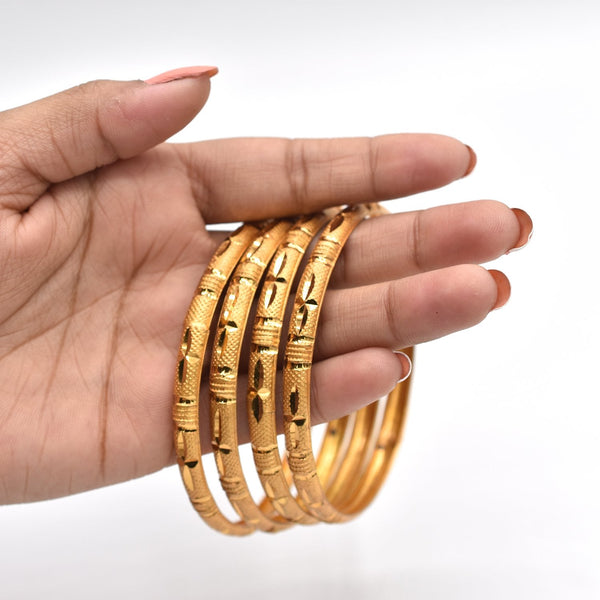 Pack of 4 - New Style Party Fashion Jewelry Indian Gold Plated Bangles for Women & Girls