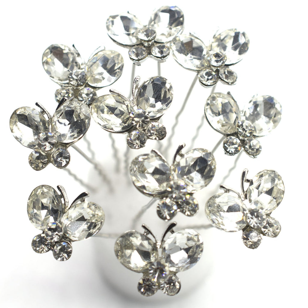 10 pcsFlower Pearl Victorian Bride Hairpin Wedding Girl's Hair Bobby Pins Party Hair Accessories Hair Pins (Silver)