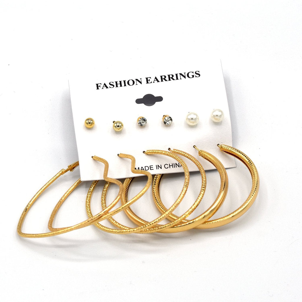 Hoop Earrings Set Gold Color Round Circle Women's Earrings  Brincos Statement Jewelry egfrgdc1l-1
