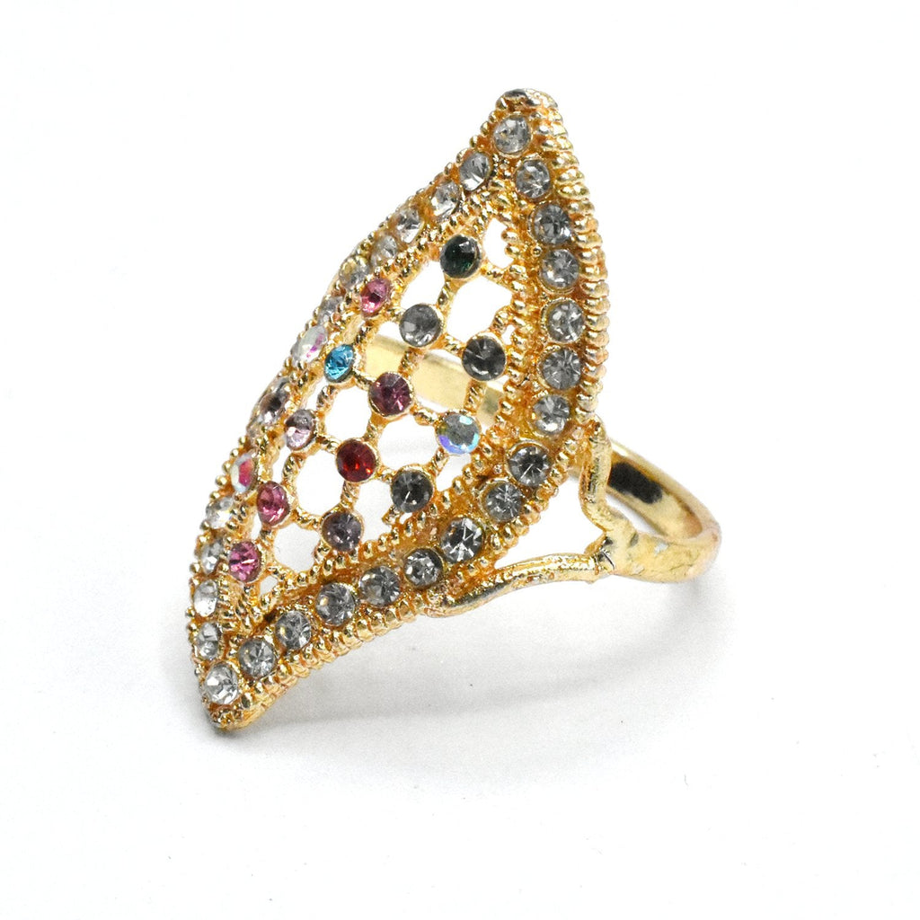 Finger Ring For Womens Gold  and multi Color Crystal Fashion Brand Jewelry fgfrmif1a-1