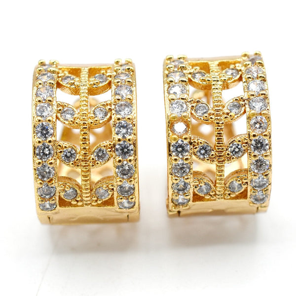 Hot Trendy Luxury Crystal Flower Stud Earrings For Women New Fashion Elegant Gold Color Zircon Earrings egfrgdb3l-m