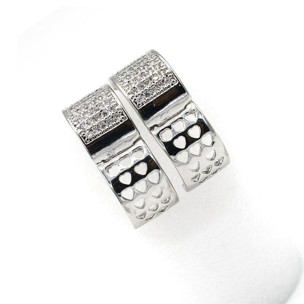 Silver Color Round Circle Hoop Earrings Full Crystal Zircon Earrings For Women small hoops jewelry egfrsrb3j-1