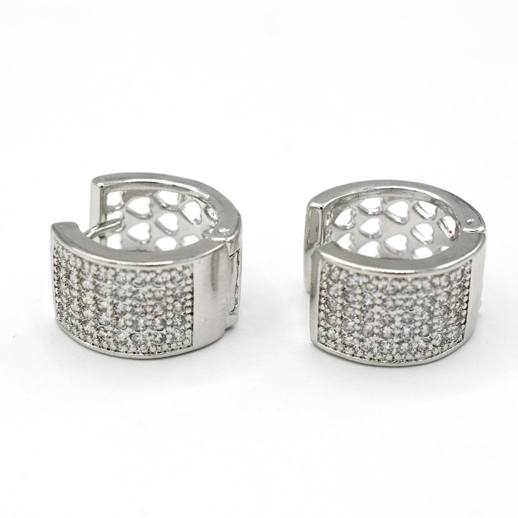 Silver Color Round Circle Hoop Earrings Full Crystal Zircon Earrings For Women small hoops jewelry egfrsrb3j-1