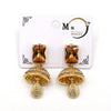 2020  New  Fashion Earring Golden and Brown Nagina Color Resin Irregular Drop Earrings for Women Wedding Jewelry Girl Gift