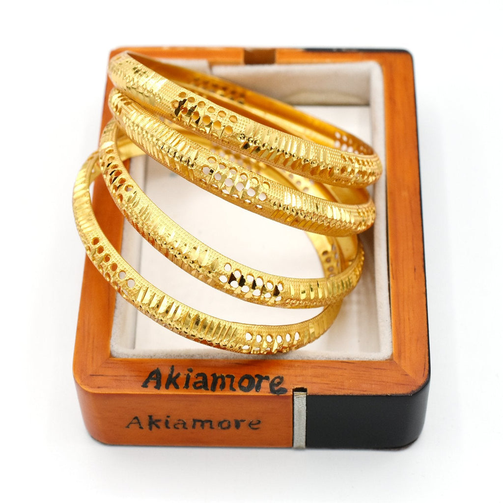 4pcs/lot Indian Bangles Gold color Bangle For Women Africa Jewelry Ethiopian Wedding Bride Jewelry Gift bl26gde1e-c