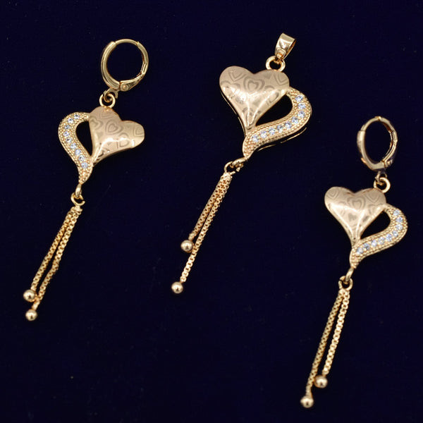Crystal Gold dubai india heart African jewelry Set Necklace pendant Earrings Ethiopia wedding bridl jewelry sets for women girl gifts jtfrgda2a-1