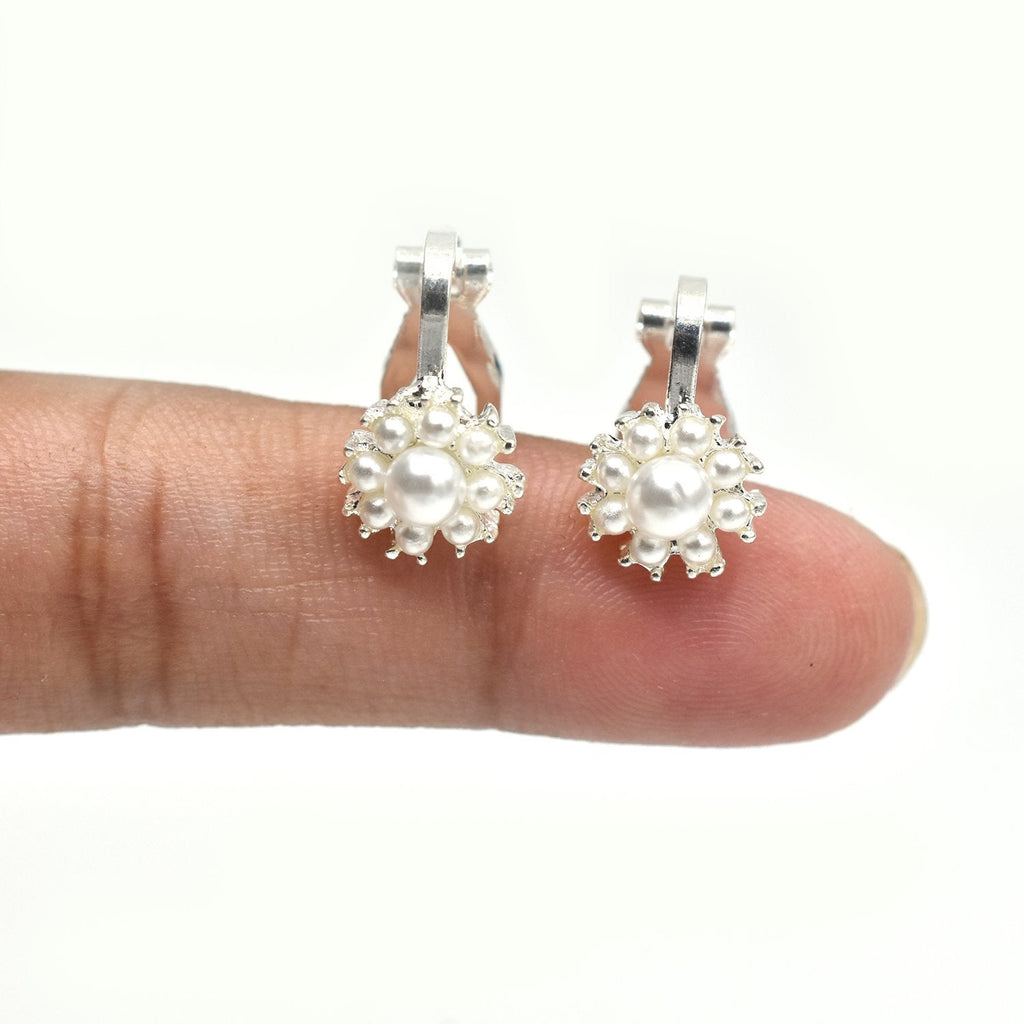Non piercing Female Round Earrings Rose Gold Silver Color Wedding Earrings Stud Earrings For Women egfrsrc1j-6