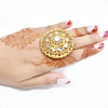 Gold Plated Latest Style Trendy Fashionable Bridal Zircon Indian Pakistani Ring For Women Girls For Casual And Party Wear And Gift