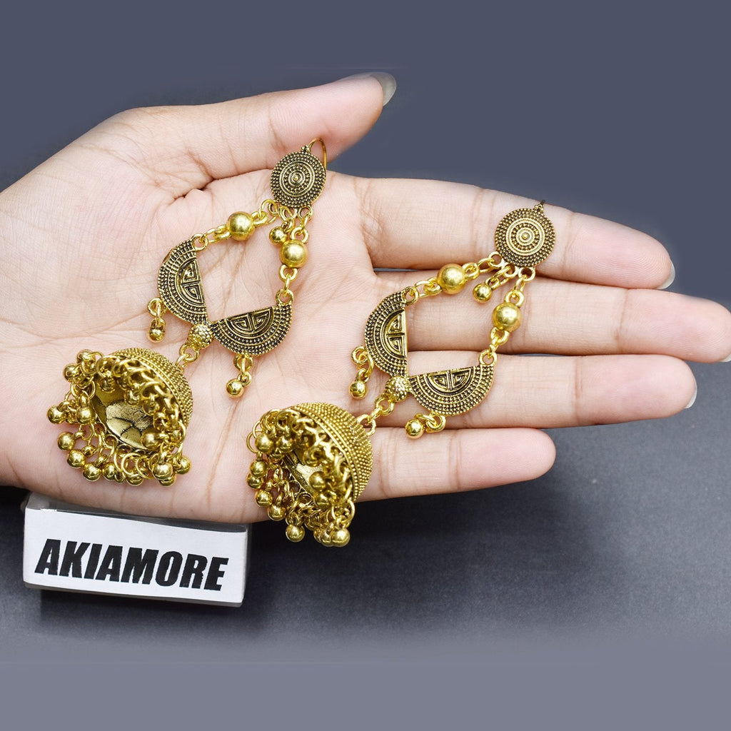 Indian Gold Jhumka Earrings for Women egfradb1g-2