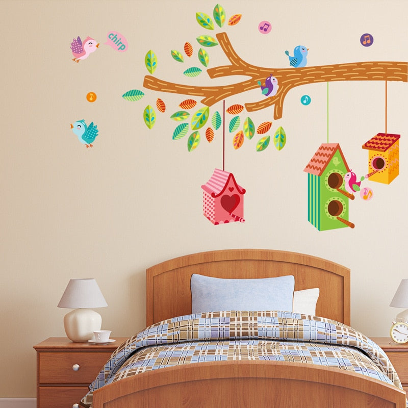 Beautiful Wall Stickers Tree Branches Birds Nests JM7222