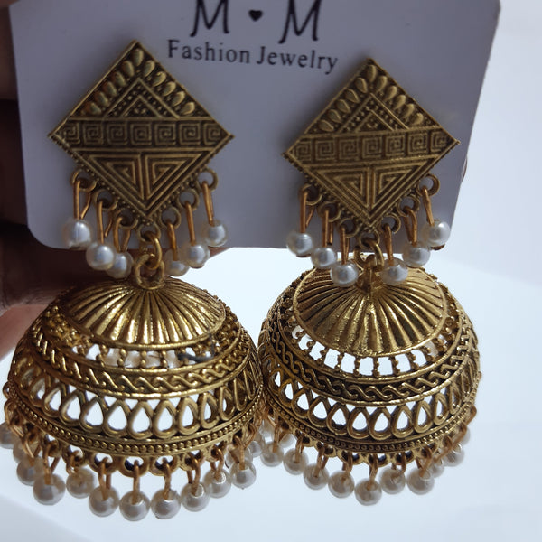 Golden antique jhumki earring for Women egfrpcb3i-b
