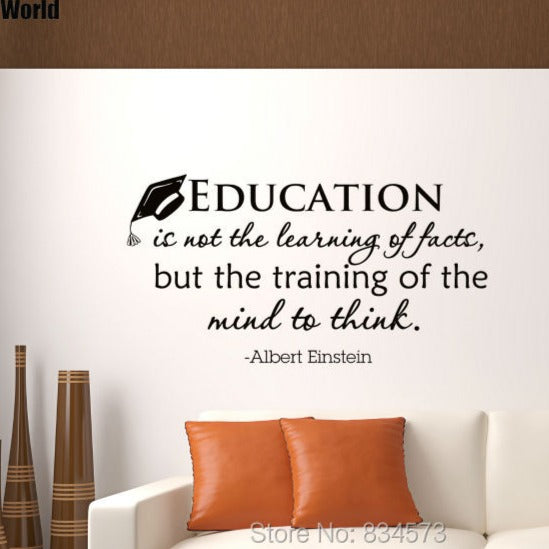 Mad World-Education Is Not The Learning Of Facts Wall Art Stickers Wall Decal Home DIY Decoration Removable Decor Wall Stickers