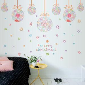 The new environmentally friendly PVC removable glass Christmas ball lob window dressing mall restaurant sticker SK9071