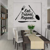 My Kitchen, My Rule Round Text Spoon Fork Pattern self adhesive Wall Sticker Decal