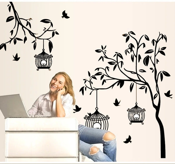Birds Cage Wall Sticker (AY9039)