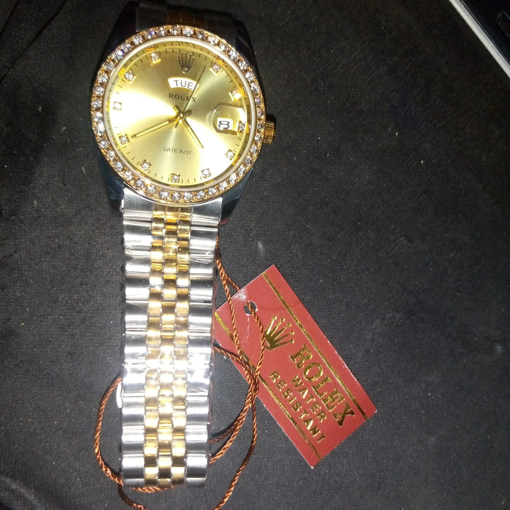 Custom Diamond Bezel Rolex Day-Date Watch - High Quality Stainless Steel Wrist Quartz Watch For Women   whfrgdf1e-7
