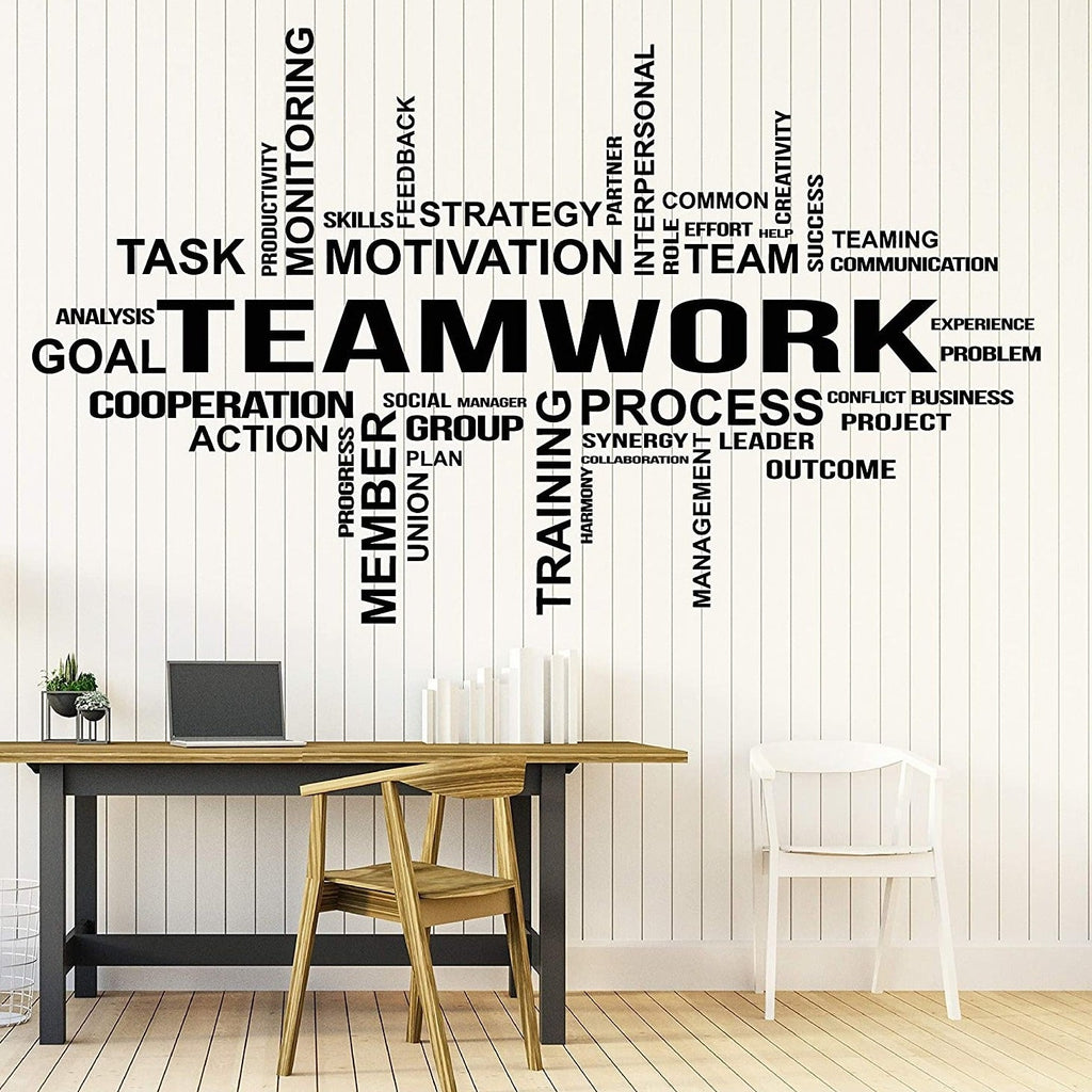 Wall Sticker Decal - Office Wall Vinyl Art Decor - Teamwork Decals Motivational Inspirational Quotes Sayings - Team Work