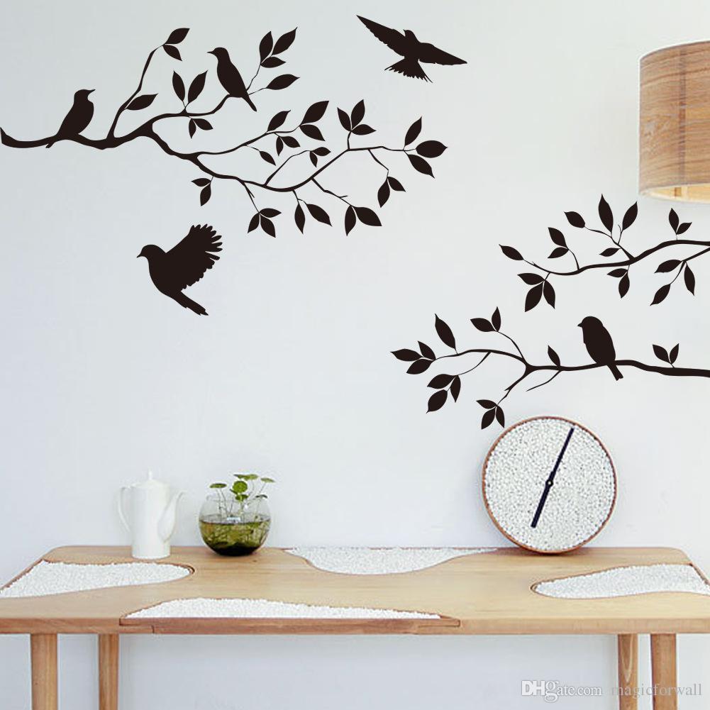 Beautiful Branch of Tree Wall Sticker Decal - Black, For Bed & Living Room