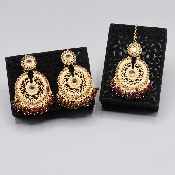 Pearl Long Multi Tassel Bar Drop Earrings With Matha patti For Women Style Sweet Dangle Brincos Party Jewelry Gift