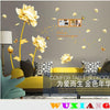 XL8028 Blossoming golden flowers wall stickers living room sofa tv background wall stickers bedroom cozy living room book room office layout stickers